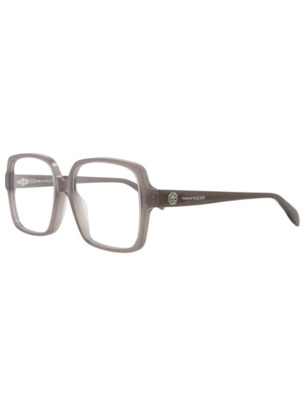 New Alexander McQueen Women's Eyeglasses Square Rectangle Acetate Frame Grey